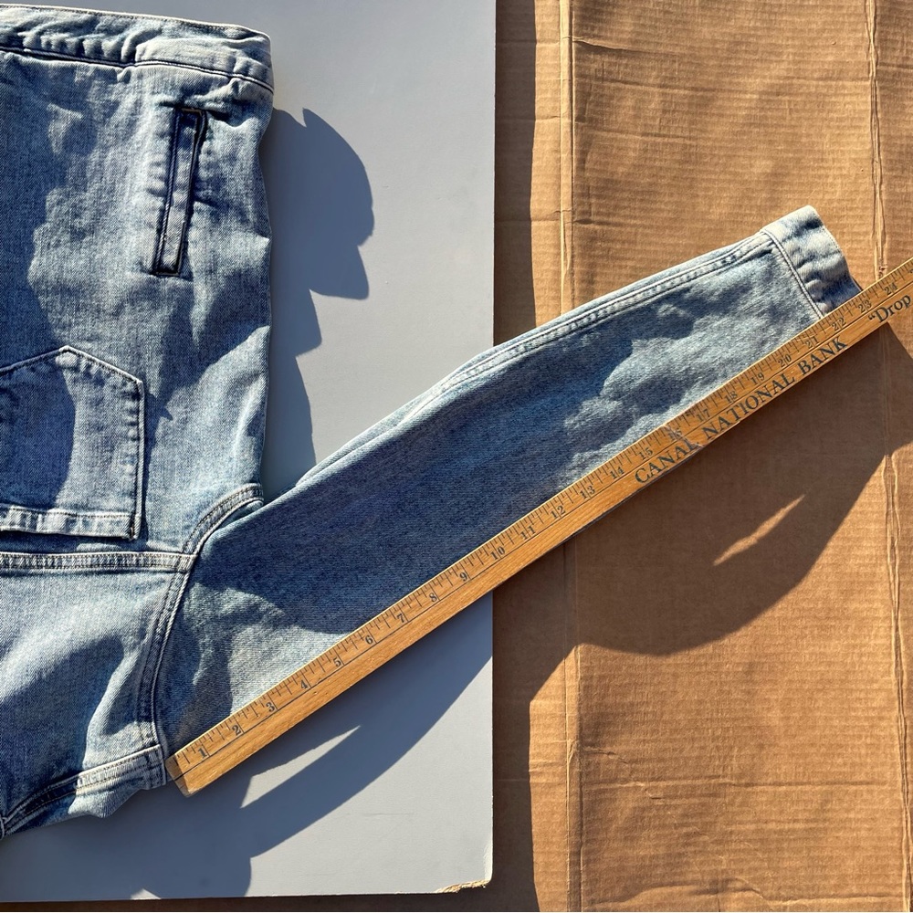 Vintage Gap Sherpa Lined Denim Trucker Jacket Small Blue Jean Rocker Cowboy Coat - Picture 12 of 12